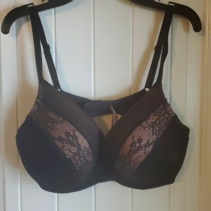 Adore Me Black Bra with Nude/Lace accent 36DD
